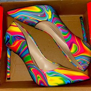 Selling these multi color heels. Size 10. Never worn.